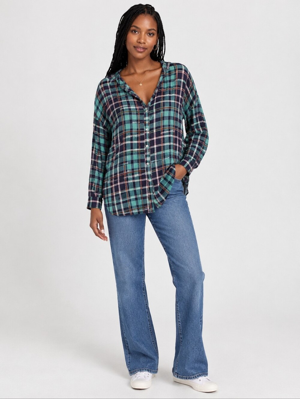 ❤️ VESTIQUE FOR SIENNA PLAID BUTTON DOWN SHIRT / TOP, SMALL